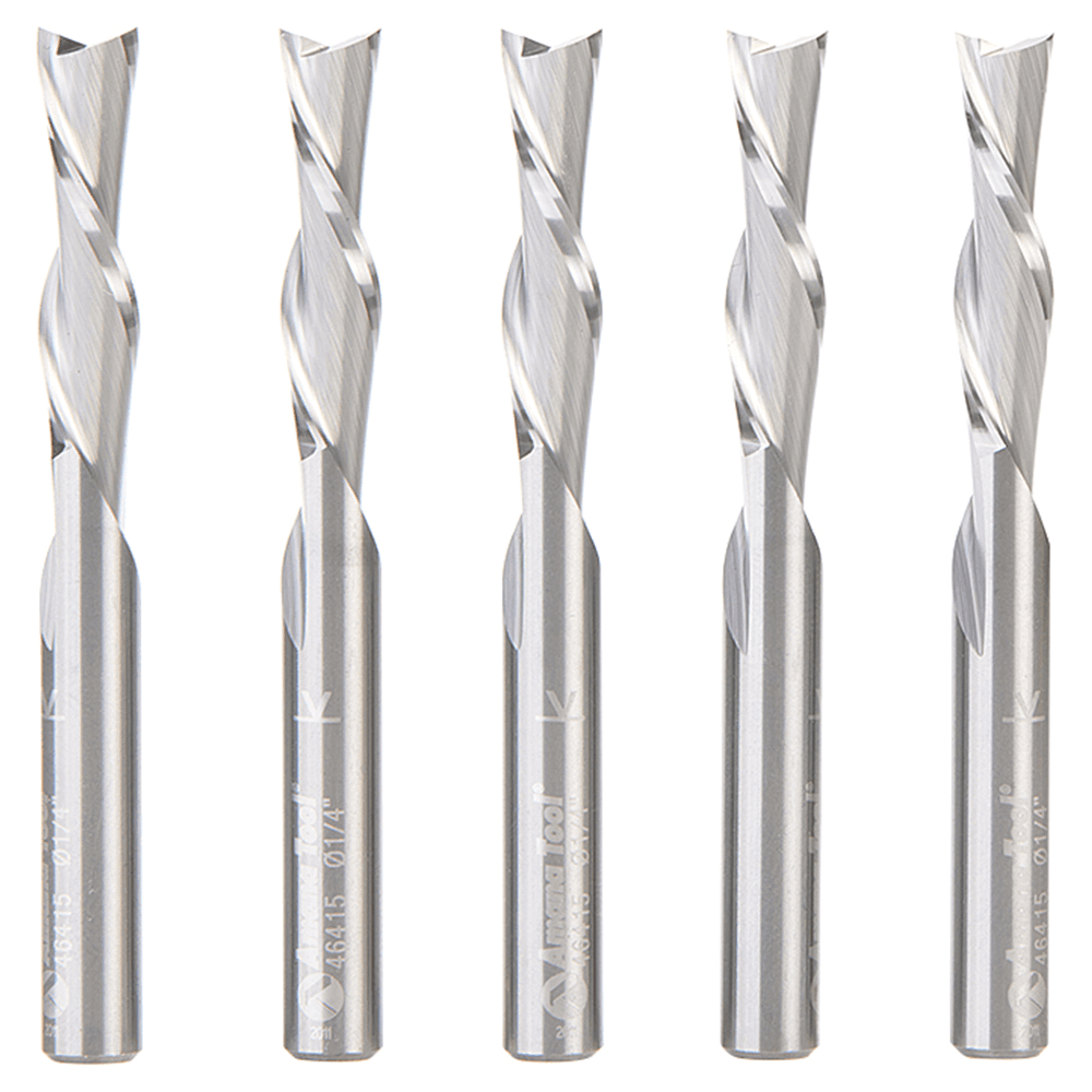46415-5 1/4" x 2-1/2" Down-Cut Spiral Plunge Bit, 2-Flute, 1/4" Shank (5/Pack) Alt 1 - Image