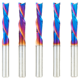 1/4" x 2-1/2" Down-Cut Spektra Extreme Tool Life Coated Spiral Plunge Bit, 2-Flute, 1/4" Shank ((5/Pack) Alt 1 - Image