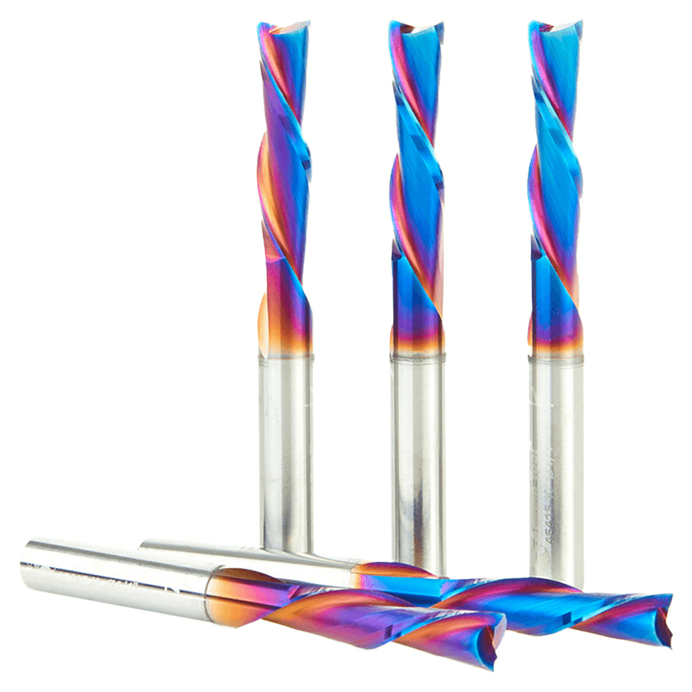 1/4" x 2-1/2" Down-Cut Spektra Extreme Tool Life Coated Spiral Plunge Bit, 2-Flute, 1/4" Shank ((5/Pack) Alt 2 - Image