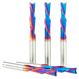 1/4" x 2-1/2" Down-Cut Spektra Extreme Tool Life Coated Spiral Plunge Bit, 2-Flute, 1/4" Shank ((5/Pack) Alt 2 - Image