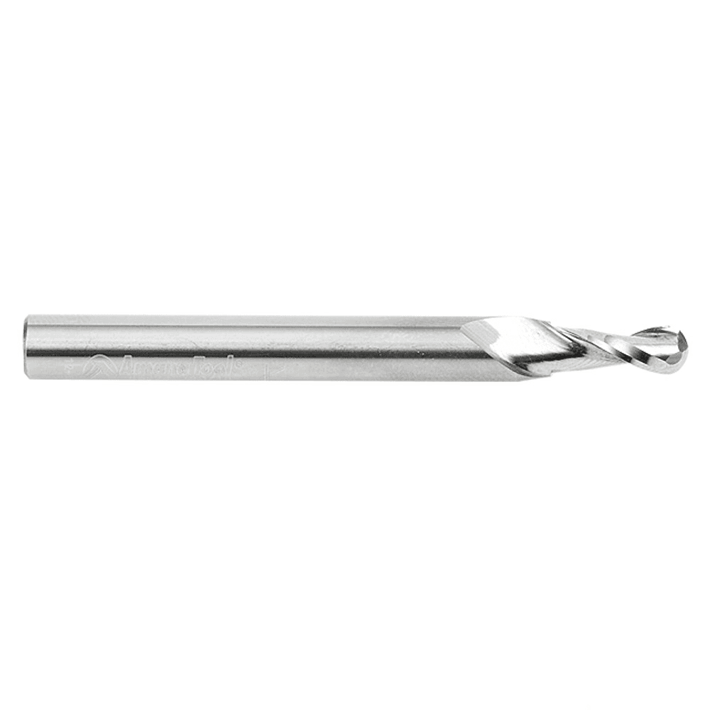 3/16" x 2-1/2" Up-Cut Ball Nose Spiral Router Bit, 2-Flute, 1/4" Shank - Alt Image 1
