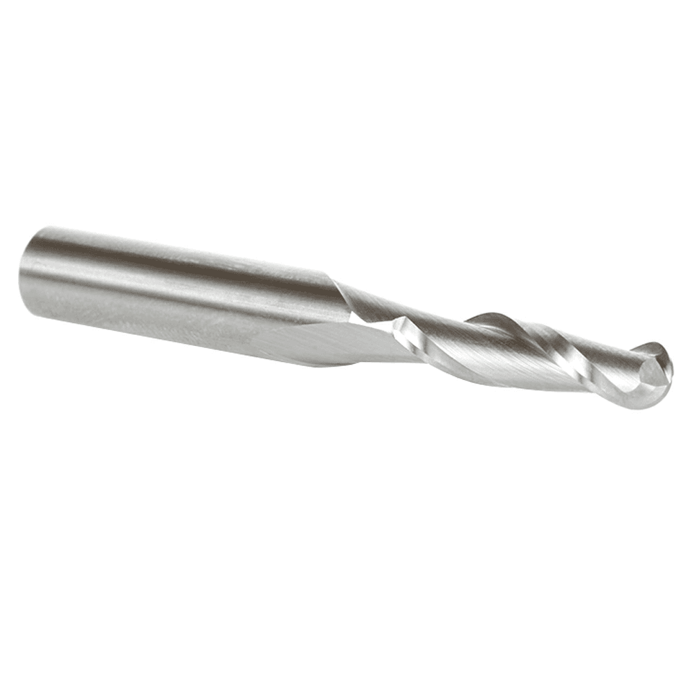 3/16" x 2" Up-Cut Ball Nose Spiral Router Bit, 2-Flute, 1/4" Shank - Alt Image 2