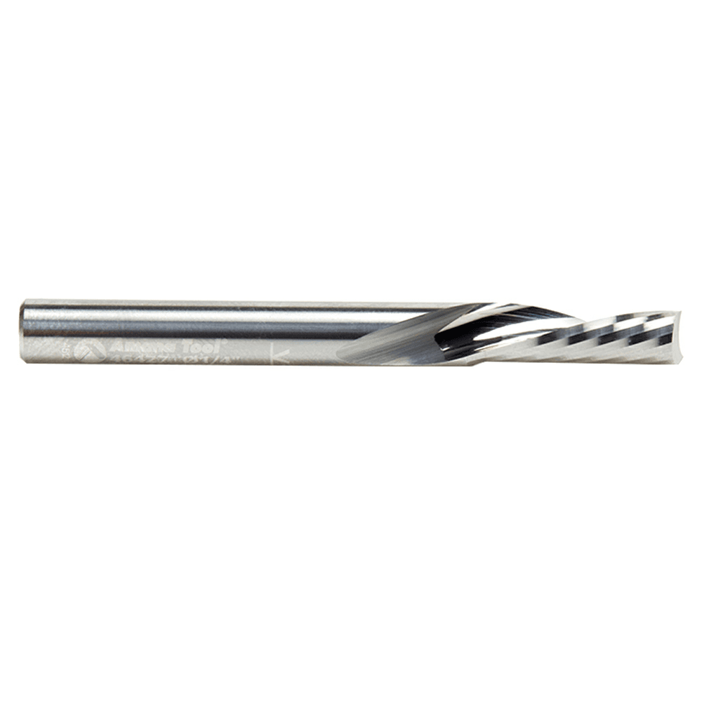 1/4" x 2-1/2" Acrylic Cutting 'O' Down-Cut Slow Spiral Router Bit, 1-Flute, 1/4" Shank - Alt Image 1