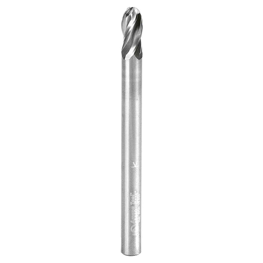 1/4" x 3" Spektra Up-Cut Ball Nose Spiral Router Bit, 4-Flute, 1/4" Shank - Main Image