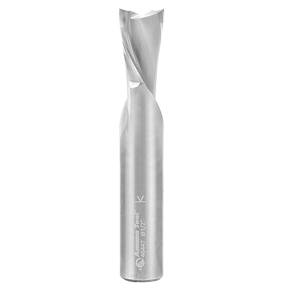1/2" x 3" Down-Cut Spiral Plunge Bit, 2-Flute, 1/2" Shank, 7/8" Cutting Height - Main Image