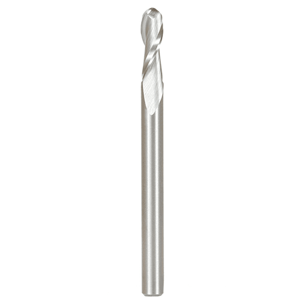 4mm x 50mm Up-Cut Ball Nose Spiral Router Bit, 2-Flute, 4mm Shank - Main Image