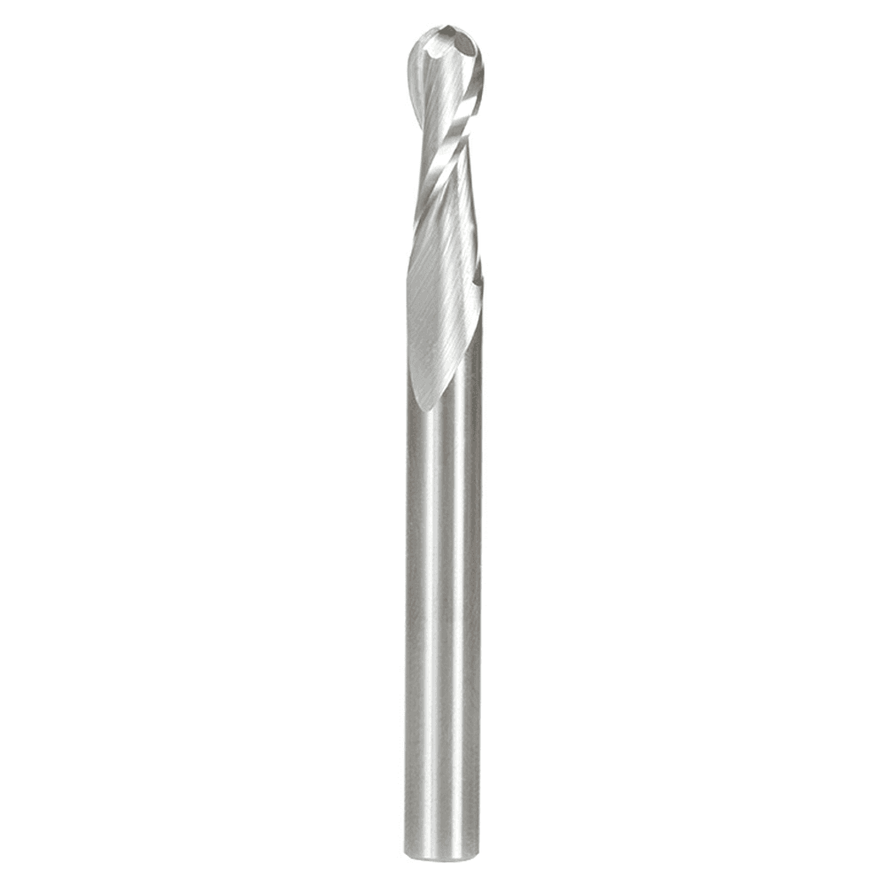 6mm x 63mm Up-Cut Ball Nose Spiral Router Bit, 2-Flute, 6mm Shank - Main Image