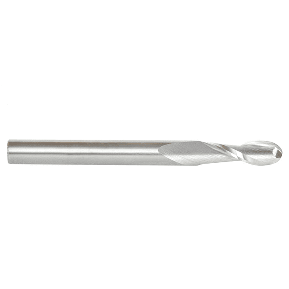 6mm x 63mm Up-Cut Ball Nose Spiral Router Bit, 2-Flute, 6mm Shank - Alt Image 1