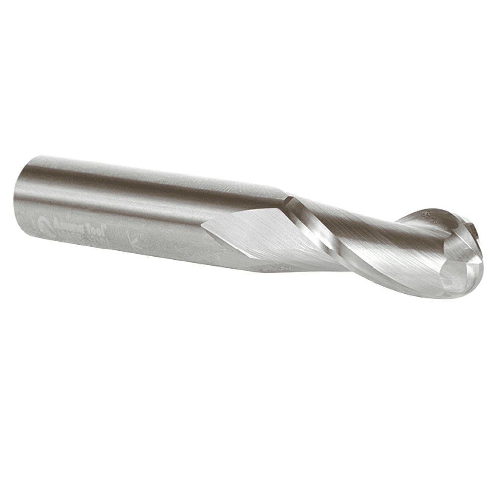 12mm x 75mm Up-Cut Ball Nose Spiral Router Bit, 2-Flute, 12mm Shank - Alt Image 2