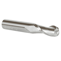12mm x 75mm Up-Cut Ball Nose Spiral Router Bit, 2-Flute, 12mm Shank - Alt Image 2