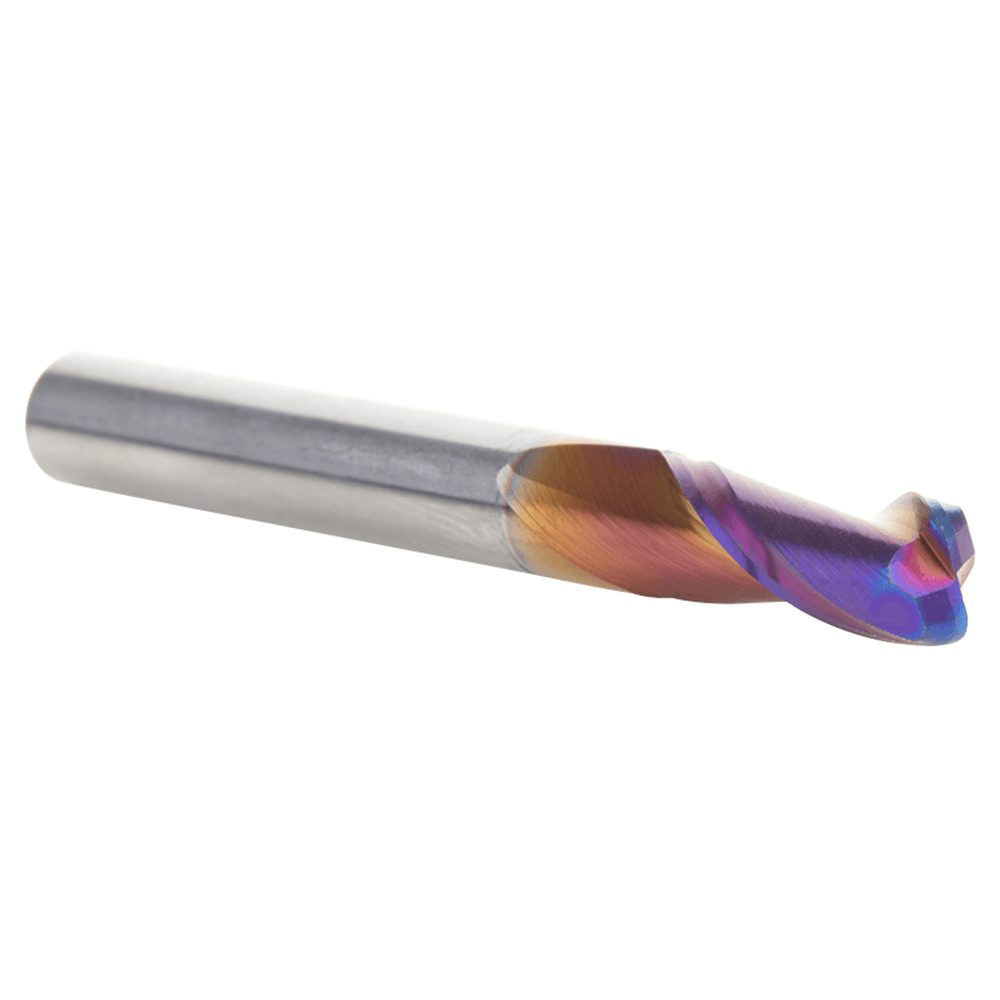 1/4" Dia x 3/4" Solid Carbide Spiral Plunge Router Bit with 1/16" Corner Radius, 1/4" Shank Up-Cut Spiral Spektra Extreme Tool Life Coated Alt 3 - Image