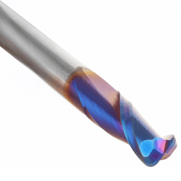 1/4" Dia x 3/4" Solid Carbide Spiral Plunge Router Bit with 1/16" Corner Radius, 1/4" Shank Up-Cut Spiral Spektra Extreme Tool Life Coated Alt 4 - Image