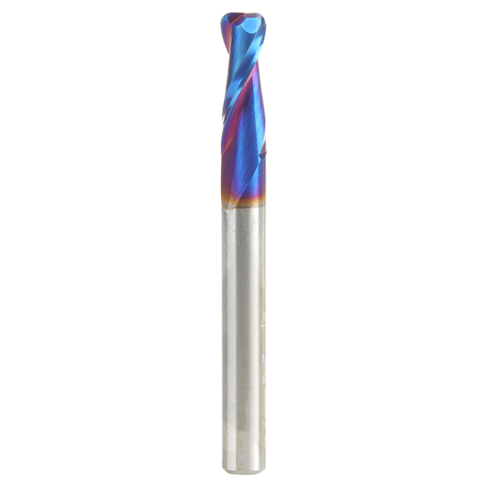 1/4" Dia x 3/4" Solid Carbide Spiral Plunge Router Bit with 1/16" Corner Radius, 1/4" Shank Up-Cut Spiral Spektra Extreme Tool Life Coated Main - Image