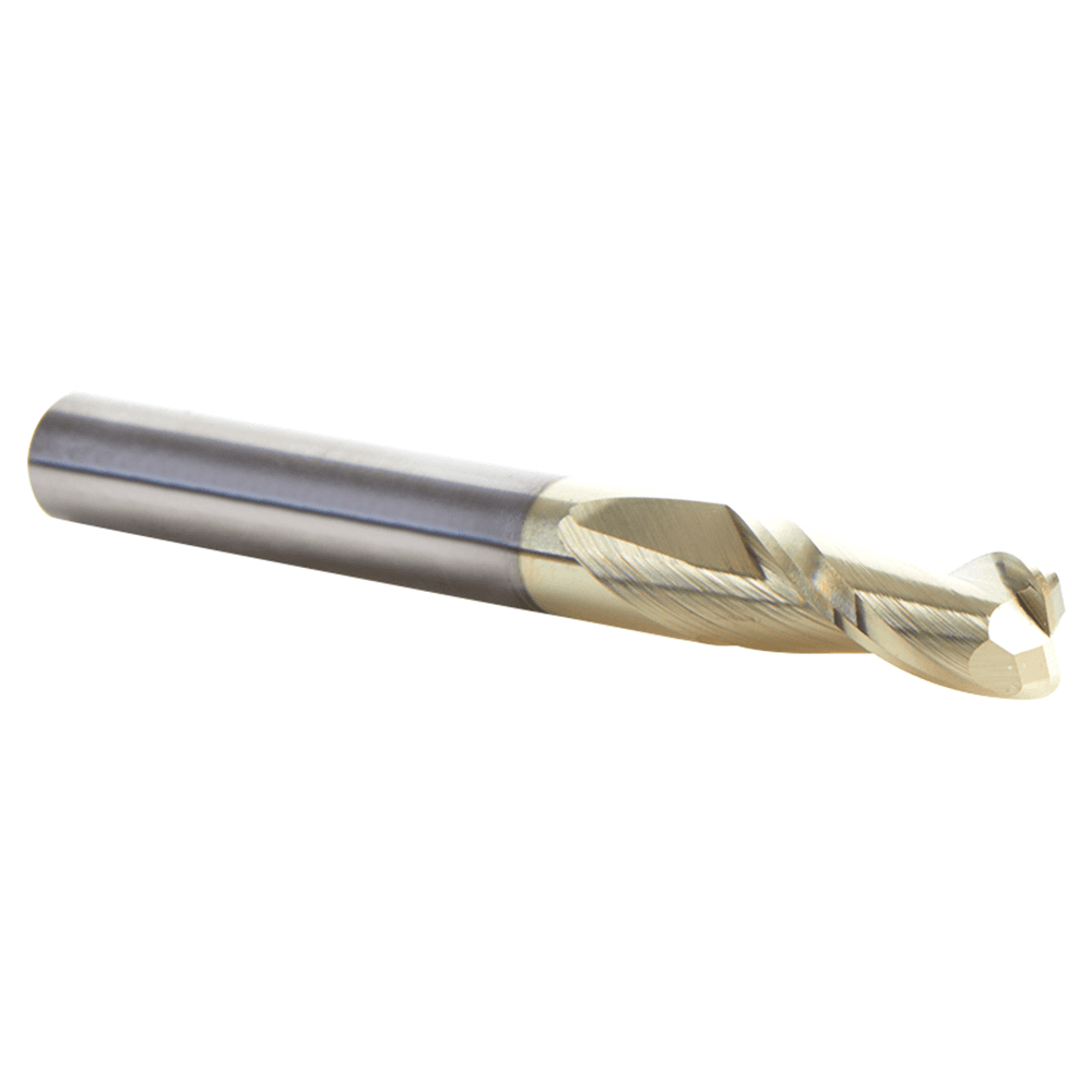 1/4" Dia x 3/4" Solid Carbide Spiral Plunge Router Bit with 1/16" Corner Radius, 1/4" Shank Up-Cut ZrN Coated Alt 3 - Image