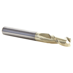 1/4" Dia x 3/4" Solid Carbide Spiral Plunge Router Bit with 1/16" Corner Radius, 1/4" Shank Up-Cut ZrN Coated Alt 3 - Image