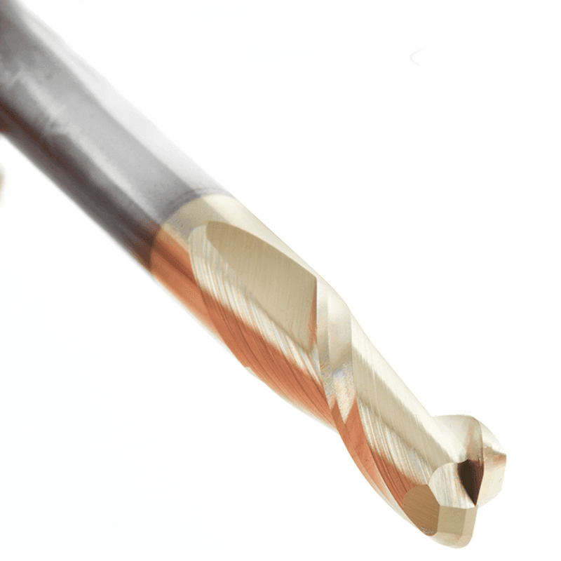 1/4" Dia x 3/4" Solid Carbide Spiral Plunge Router Bit with 1/16" Corner Radius, 1/4" Shank Up-Cut ZrN Coated Alt 5 - Image