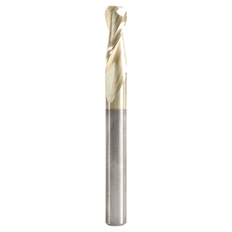 1/4" Dia x 3/4" Solid Carbide Spiral Plunge Router Bit with 1/16" Corner Radius, 1/4" Shank Up-Cut ZrN Coated Main - Image