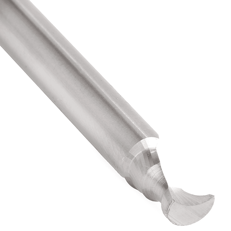 3/16" Radius x 1/4" x 2-1/2" Solid Carbide 'O' Flute, Plastic Edge Rounding Spiral Router Bit, 1-Flute, 1/4" Shank Alt 4 - Image