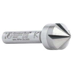 1/2" x 1/4" CNC 90° Angle Countersink/Chamfer Router Bit, 5 Flute, 1/4" Shank Alt 2 - Image
