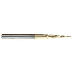 0.8mm x 75mm 2D/3D Carving Tapered Ball Tip ZrN Coated Up-Cut Spiral Router Bit, 3-Flute, 6mm Shank - Alt Image 1