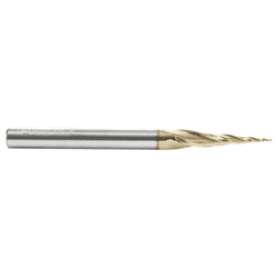 0.5mm x 75mm 2D/3D Carving Tapered Ball Tip ZrN Coated Up-Cut Spiral Router Bit, 3-Flute, 6mm Shank - Alt Image 1