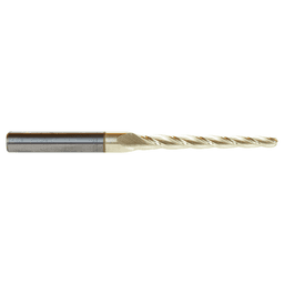 3.2mm x 75mm 2D/3D Carving Tapered Ball Tip ZrN Coated Up-Cut Spiral Router Bit, 3-Flute, 6mm Shank - Alt Image 1