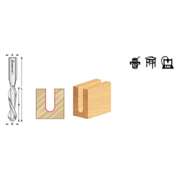 1/4" x 2-1/2" Down-Cut Ball Nose Spiral Router Bit, 2-Flute, 1/4" Shank, 1" Cutting Height - Alt Image 3