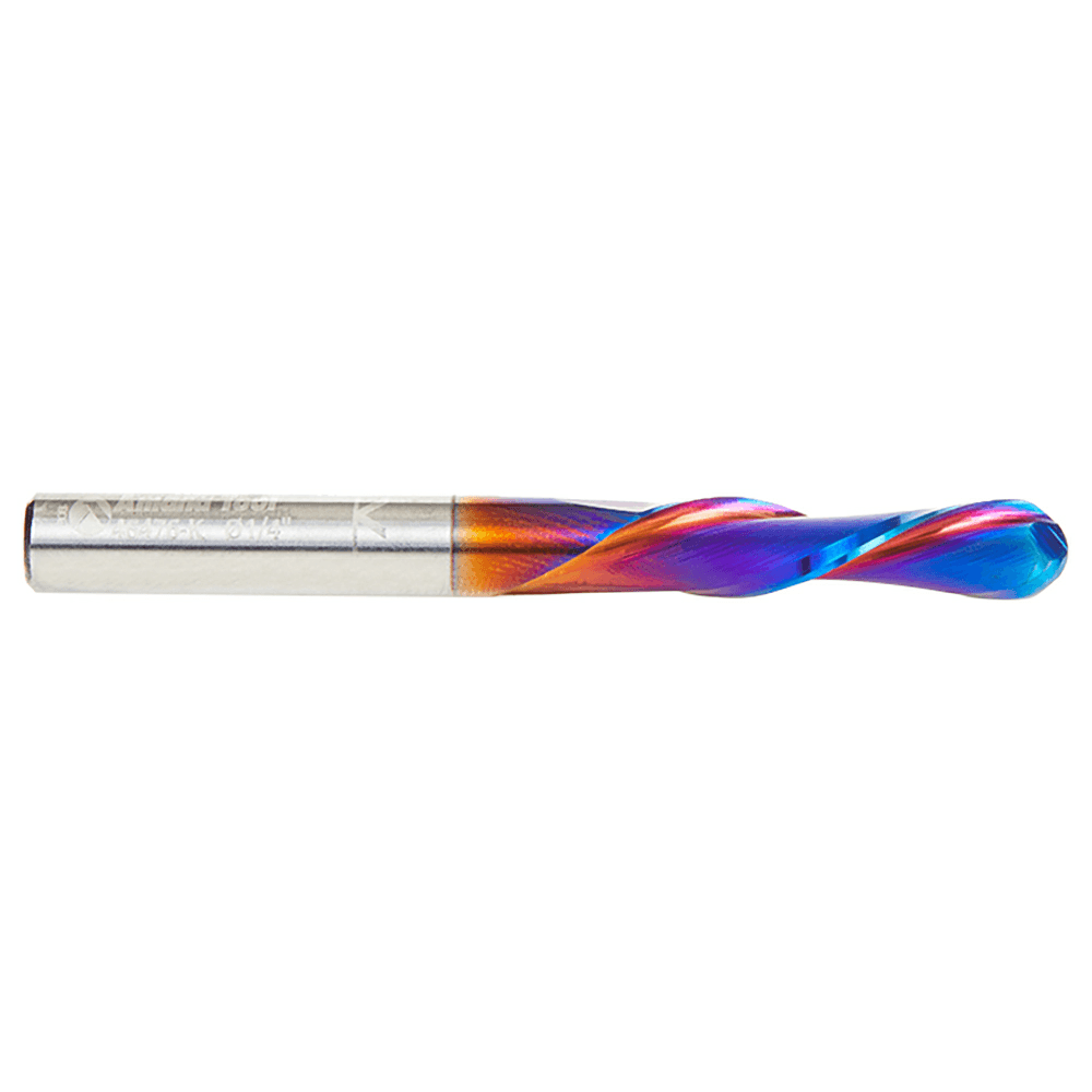 1/4" x 2-1/2" Spektra Down-Cut Ball Nose Spiral Router Bit, 2-Flute, 1/4" Shank - Alt Image 1