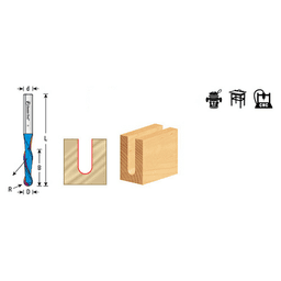 1/4" x 2-1/2" Spektra Down-Cut Ball Nose Spiral Router Bit, 2-Flute, 1/4" Shank - Alt Image 5
