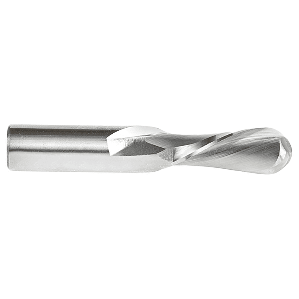1/2" x 3" Down-Cut Ball Nose Spiral Router Bit, 2-Flute, 1/2" Shank - Alt Image 1