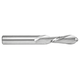3/8" x 3" Down-Cut Ball Nose Spiral Router Bit, 2-Flute, 3/8" Shank - Alt Image 1
