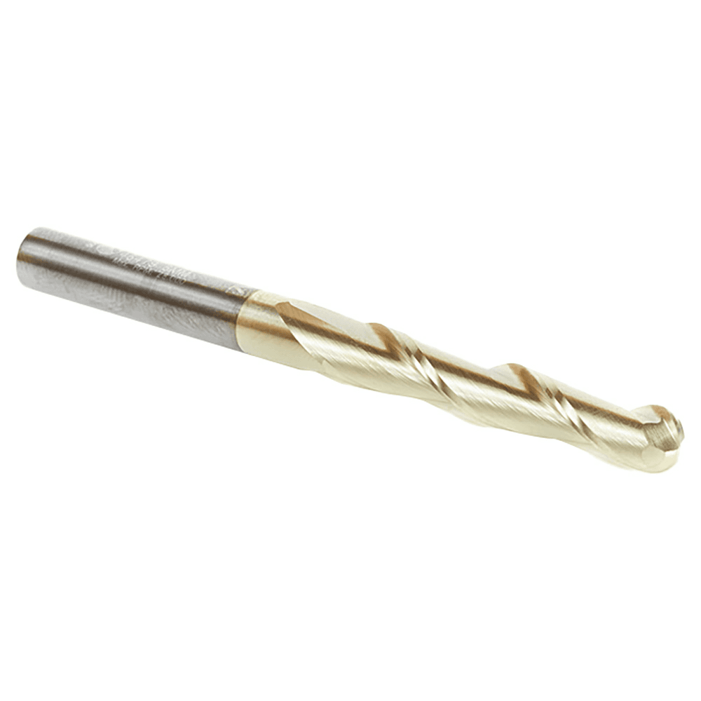 6mm x 75mm 2D/3D Carving Tapered Ball Tip ZrN Coated Up-Cut Spiral Router Bit, 2-Flute, 6mm Shank - Alt Image 2