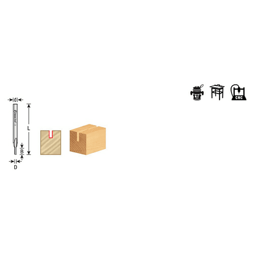 1/16" x 1-1/2" High Production Straight Plunge Router Bit, 2-Flute, 1/8" Shank - Alt Image 3