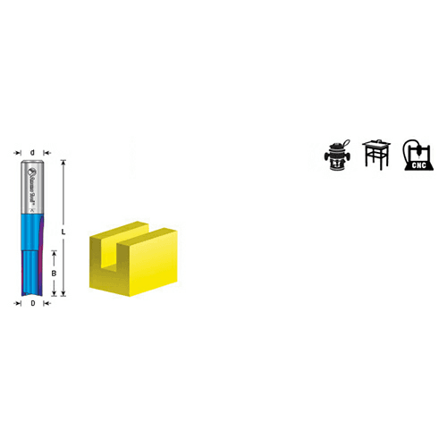 1/4" x 2-1/2" Spektra Plastic Cutting 'V' Triple Straight Bit, 3-Flute, 1/4" Shank - Alt Image 5