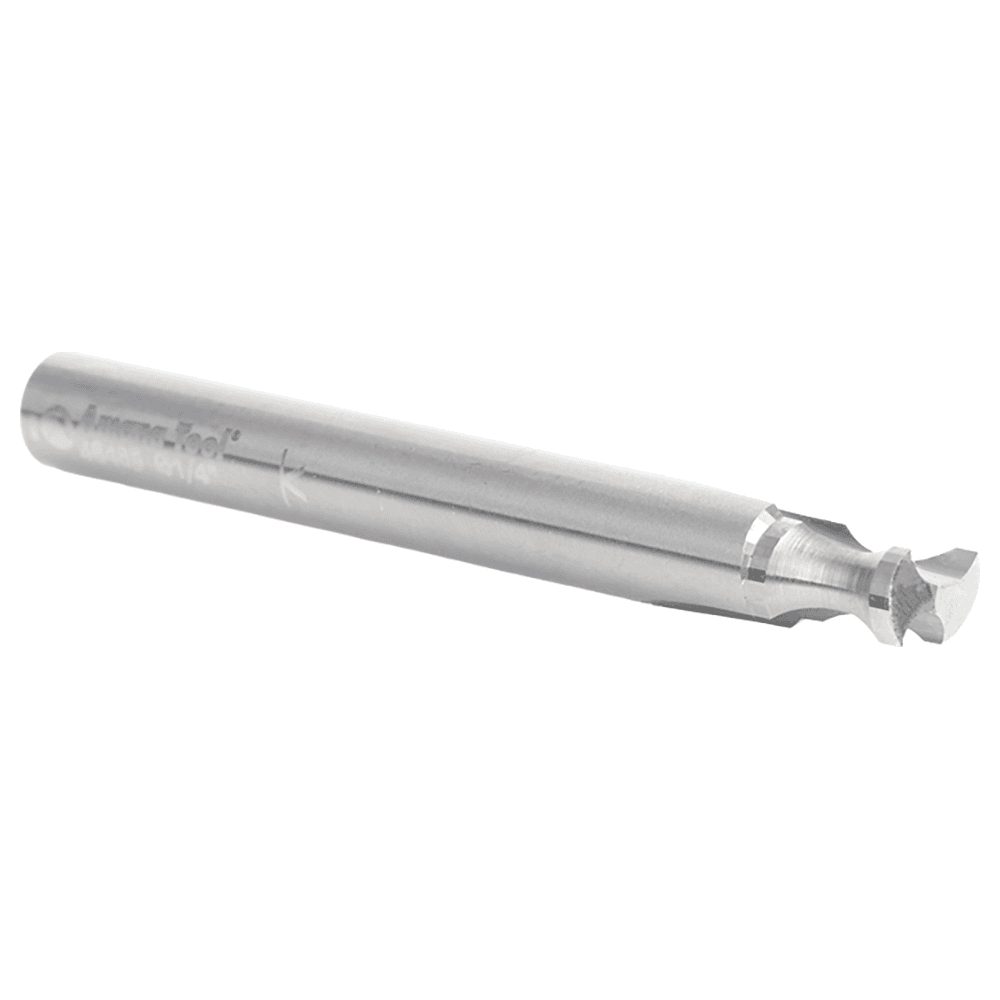 1/4" Radius x 1/4" x 2-1/2" Solid Carbide 'O' Flute, Plastic Edge Rounding Straight Router Bit, 2-Flute, 1/4" Shank Alt 3 - Image