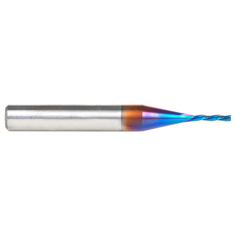 1/16" x 2" CNC 2D/3D Carving 0.10° Flat Bottom Down-Cut Spektra Extreme Tool Life Coated Spiral Router Bit, 3-Flute, 1/4" Shank Alt 2 - Image