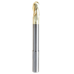 3/8" x 4" 2D/3D Carving Ball Nose ZrN Coated Router Bit, 3-Flute, 3/8" Shank - Main Image