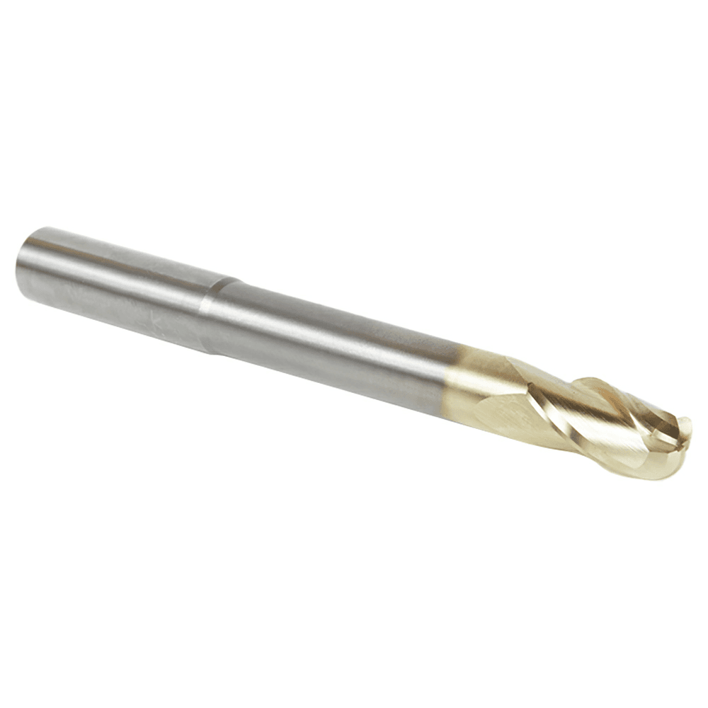 3/8" x 4" 2D/3D Carving Ball Nose ZrN Coated Router Bit, 3-Flute, 3/8" Shank - Alt Image 2