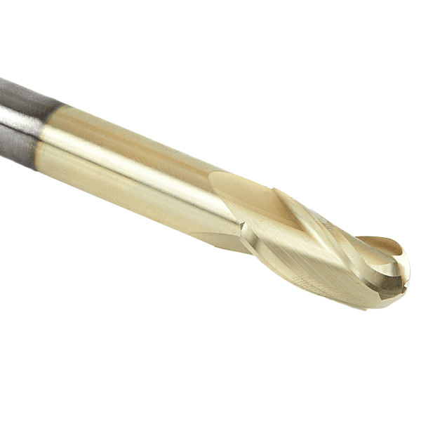 1/2" Dia x 1/4" Radius Extra Long CNC 2D/3D Carving Ball Nose 0.10° Straight Angle Solid Carbide Router Bit, 3-Flute, 1/2" Shank Alt 2 - Image