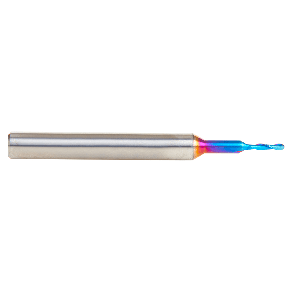 1/16" Dia x 1/4" Reduced Shank Solid Carbide Spektra Extreme Tool Life Coated Up-Cut Ball Nose Spiral Router Bit, 1/4" Shank Alt 2 - Image