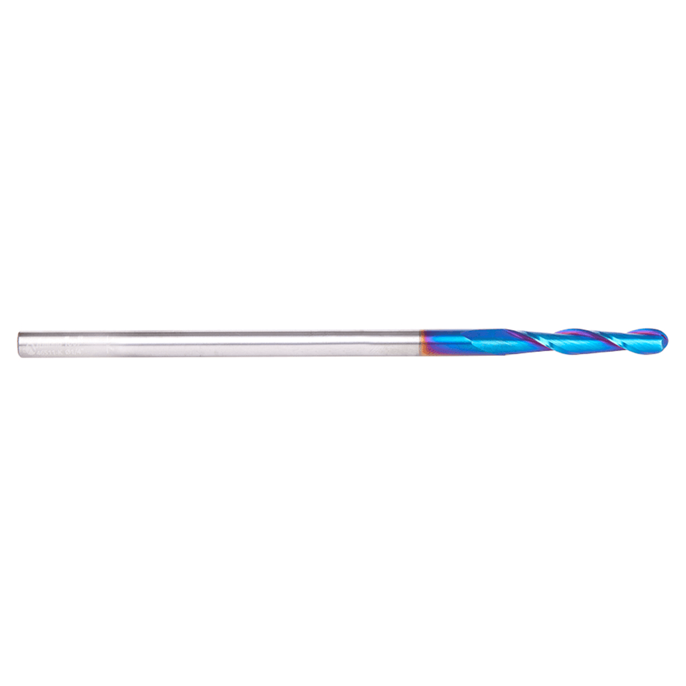 1/4" Dia x 1-1/2" Solid Carbide Spektra Extreme Tool Life Coated Up-Cut Ball Nose Spiral Router Bit, 1/4" Shank Alt 2 - Image