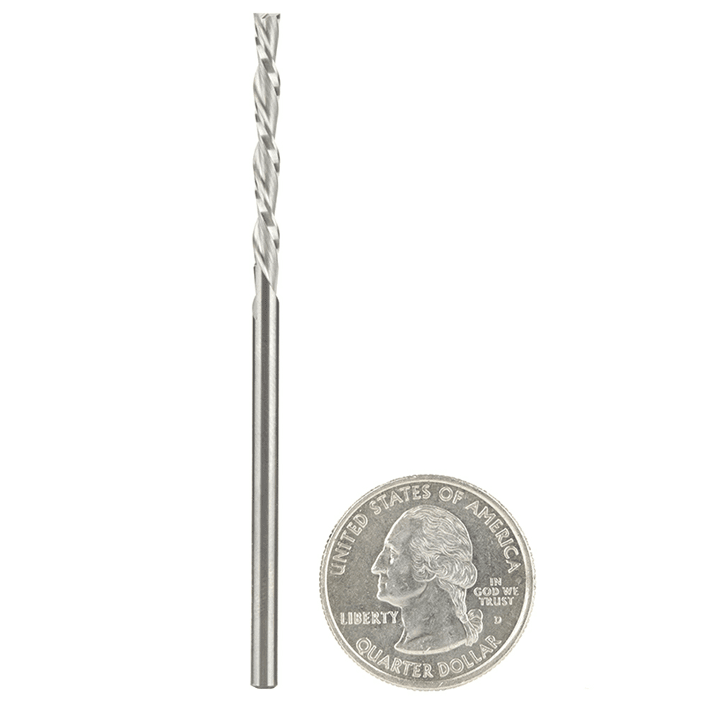 1/8" x 3" Foam Cutting Down-Cut Square End Spiral Router Bit, 2-Flute, 1/8" Shank - Main Image