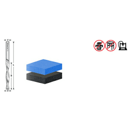 1/4" x 4" Foam Cutting Down-Cut Square End Spiral Router Bit, 2-Flute, 1/4" Shank - Alt Image 4