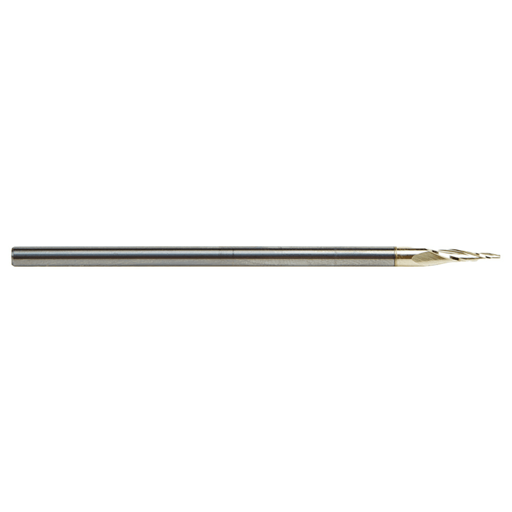 1/32" x 3" 2D/3D Carving Flat Bottom ZrN Coated Router Bit, 3-Flute, 1/8" Shank - Alt Image 1