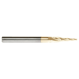1/16" x 3" 2D/3D Carving Flat Bottom ZrN Coated Router Bit, 4-Flute, 1/4" Shank - Alt Image 1