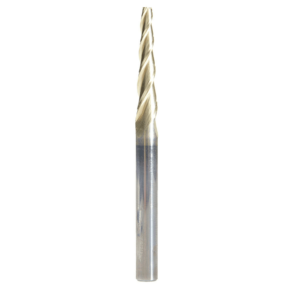 1/8" x 3" 2D/3D Carving Flat Bottom ZrN Coated Router Bit, 3-Flute, 1/4" Shank - Main Image