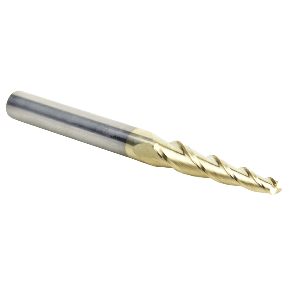 1/8" x 3" 2D/3D Carving Flat Bottom ZrN Coated Router Bit, 3-Flute, 1/4" Shank - Alt Image 2