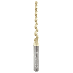 1/8" x 3" 2D/3D Carving Flat Bottom ZrN Coated Router Bit, 3-Flute, 1/4" Shank, 1&#730; Degree - Main Image