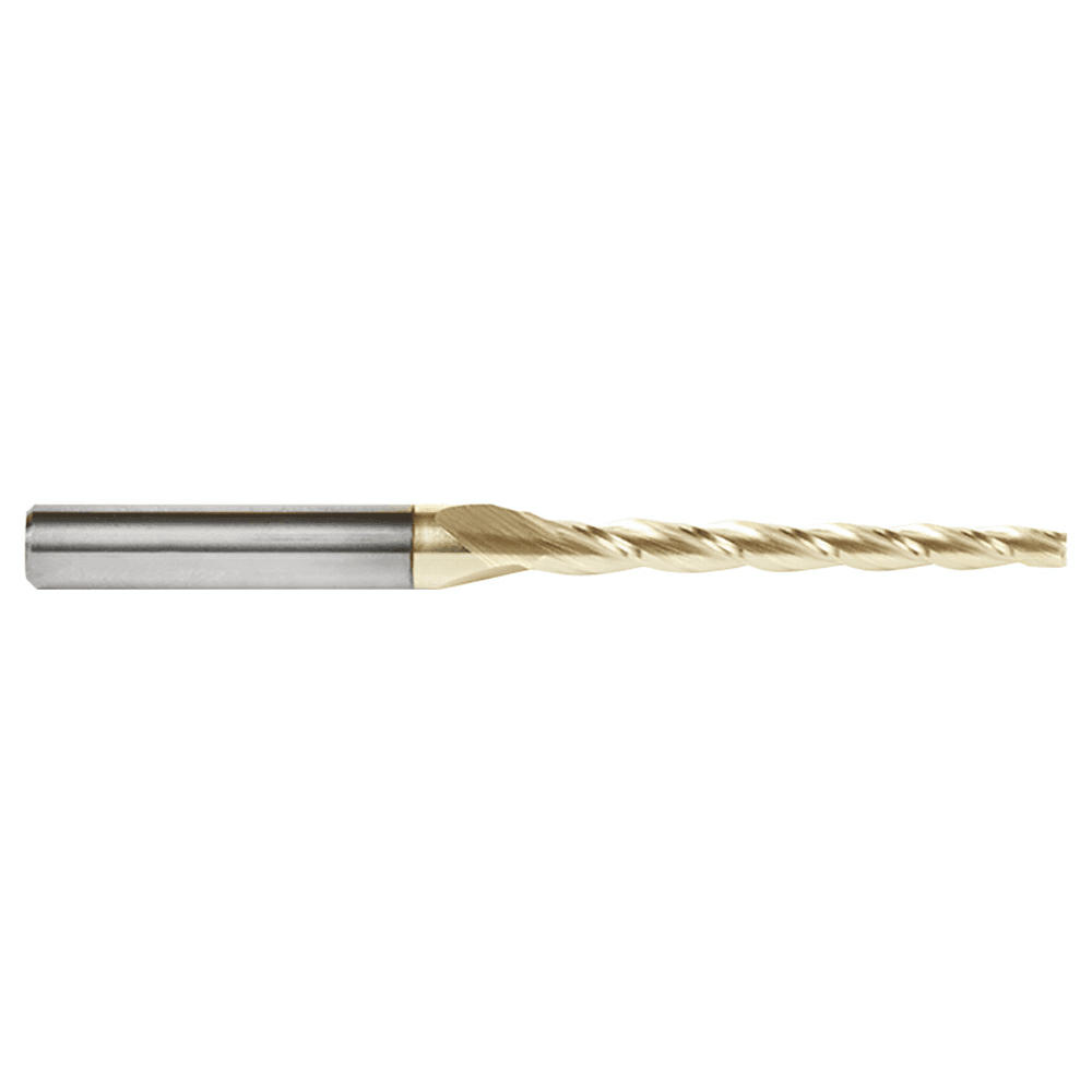 1/8" x 3" 2D/3D Carving Flat Bottom ZrN Coated Router Bit, 3-Flute, 1/4" Shank, 1&#730; Degree - Alt Image 1