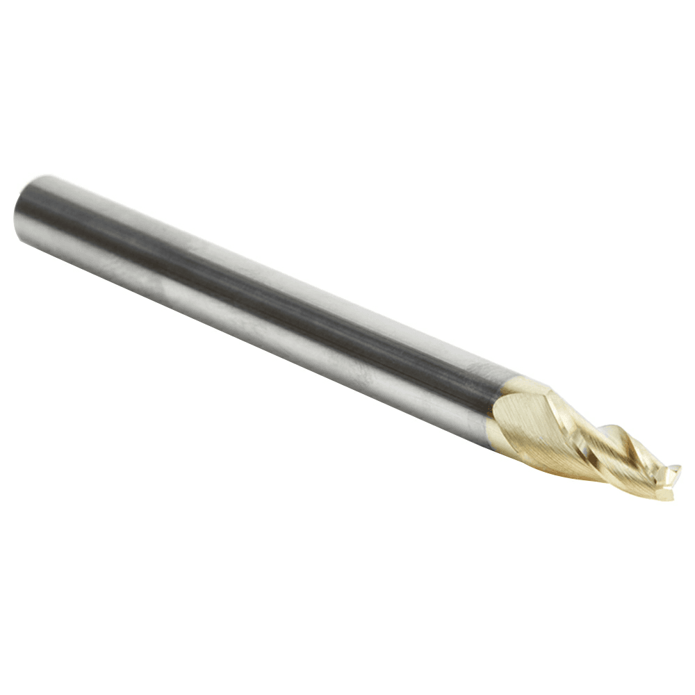 1/8" x 3" 2D/3D Carving Flat Bottom ZrN Coated Router Bit, 3-Flute, 1/4" Shank, 7&#730; Degree - Alt Image 2